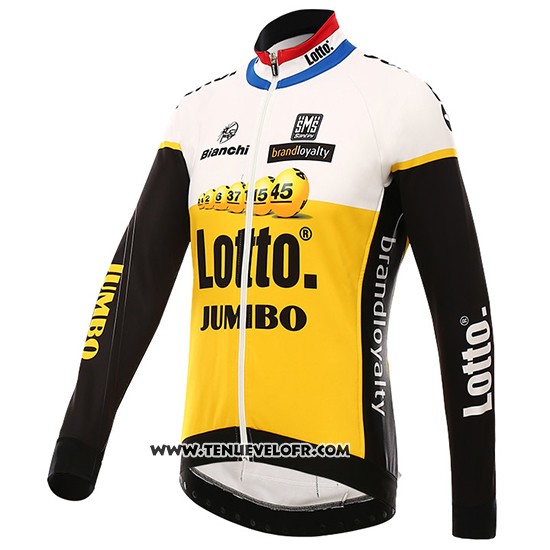 2016 Maillot Ciclismo Lotto NL Jumbo Jaune et Noir Manches Longues et Cuissard